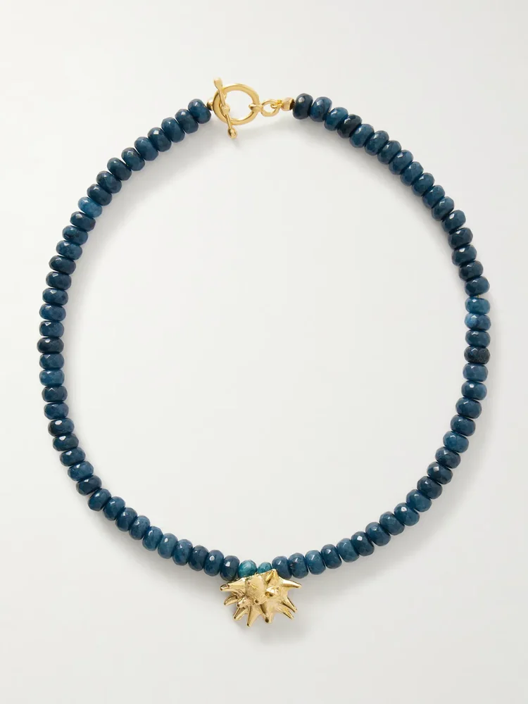 Sea Urchin gold-plated jade necklace