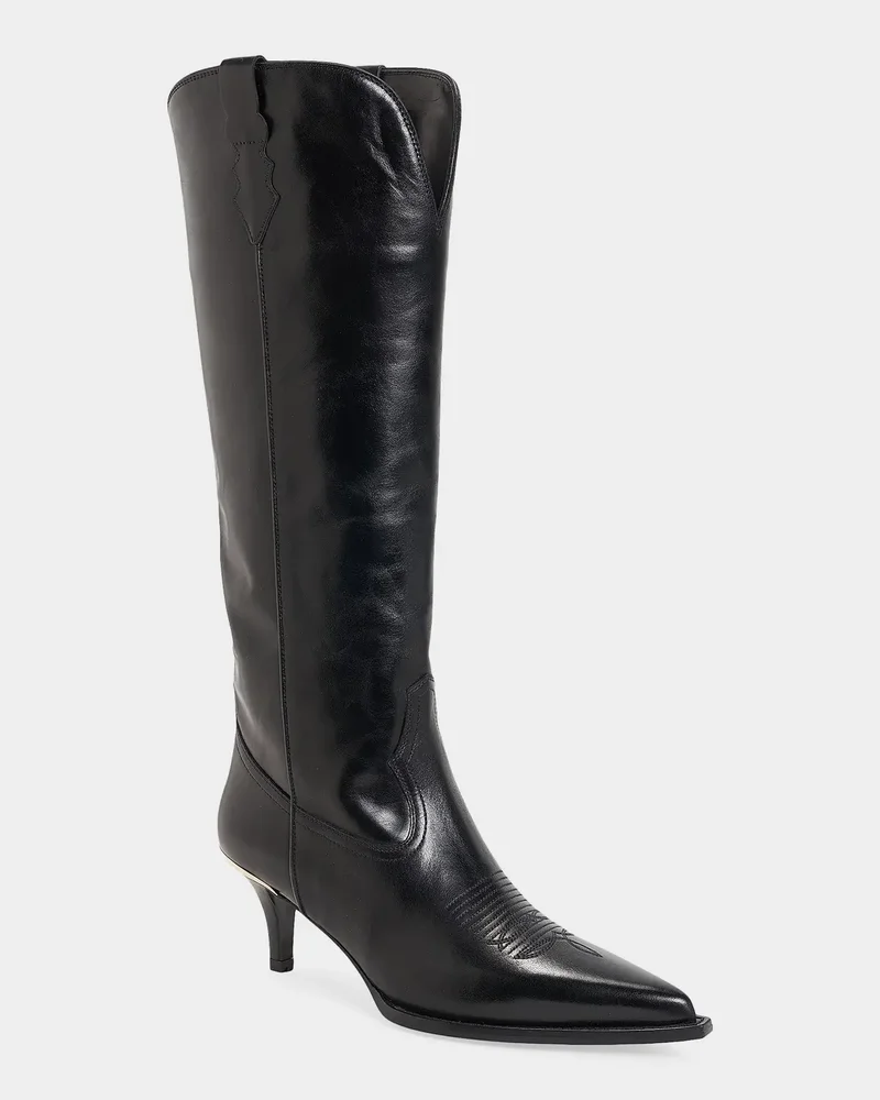 60mm Tania Leather Knee-High Boots