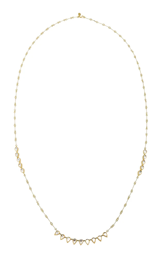 Station 18K Gold and Diamond Teardrop Necklace