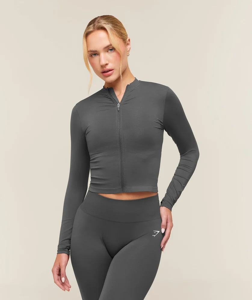 Gymshark Everyday Seamless Zip Tracktop - Grey