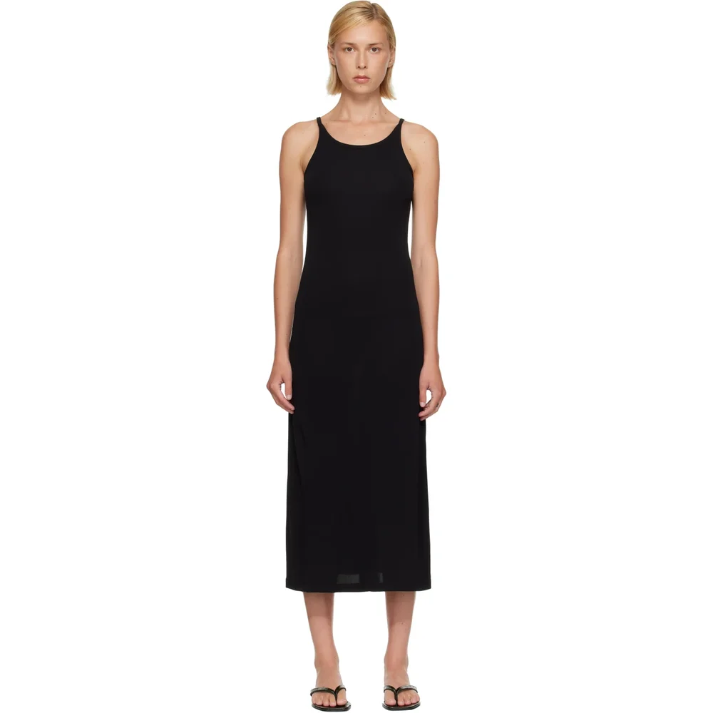 Black Fluid Slip Maxi Dress