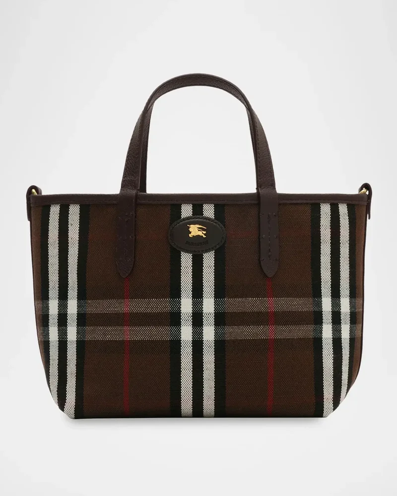 Mini Reversible Suede & Check Tote Bag