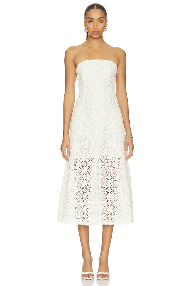 Lisboa Strapless Crochet Dress