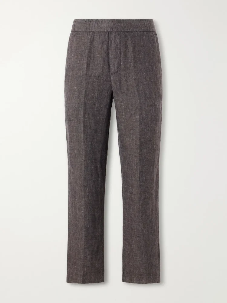 Straight-Leg Linen Suit Trousers