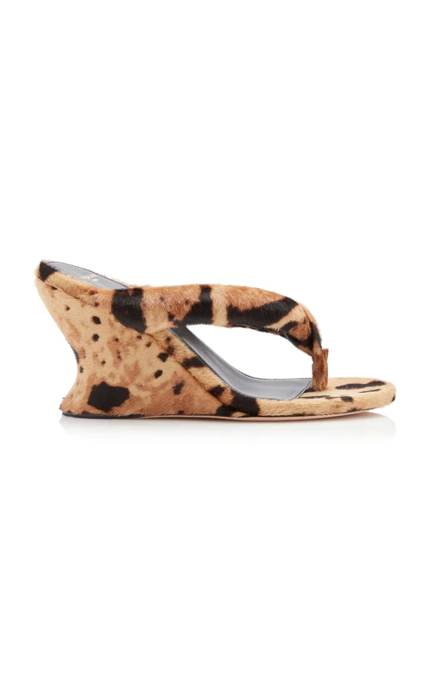 Gaeta Pony Hair Wedge Sandals
