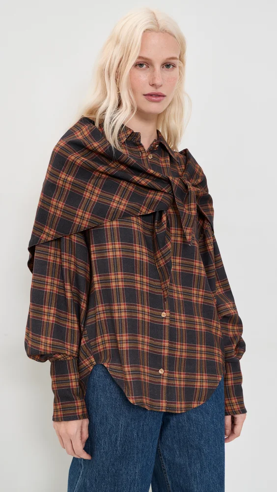 Kiss Oversized Shirt With Scarf