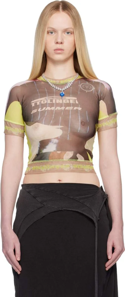 Multicolor Camo Mesh T-shirt