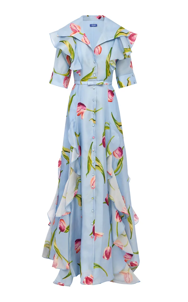 Isabella Floral-Print Silk Maxi Dress