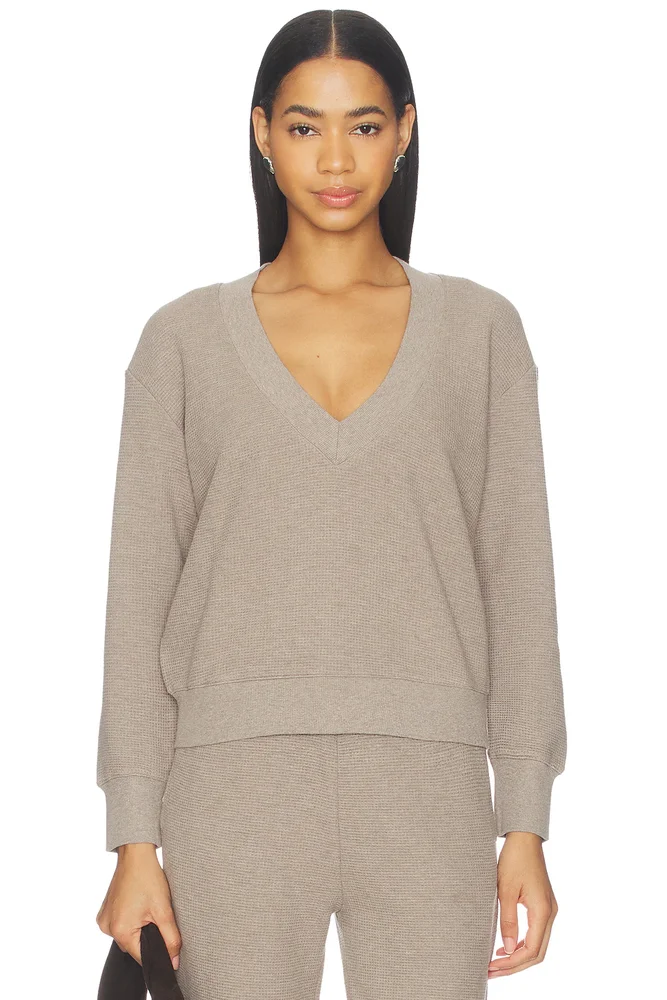 Waffle Knit Deep V