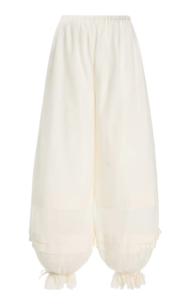 Exclusive Pearl Cotton-Silk Pants