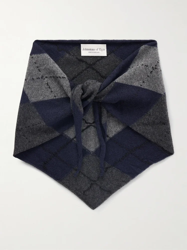 Clan checked cashmere scarf