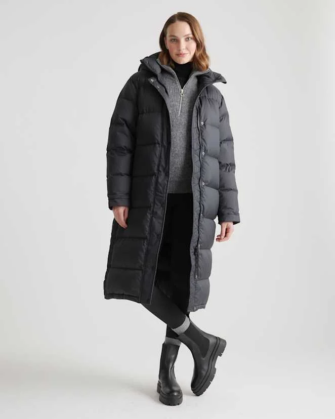 Black Responsible Down Long Puffer Jacket