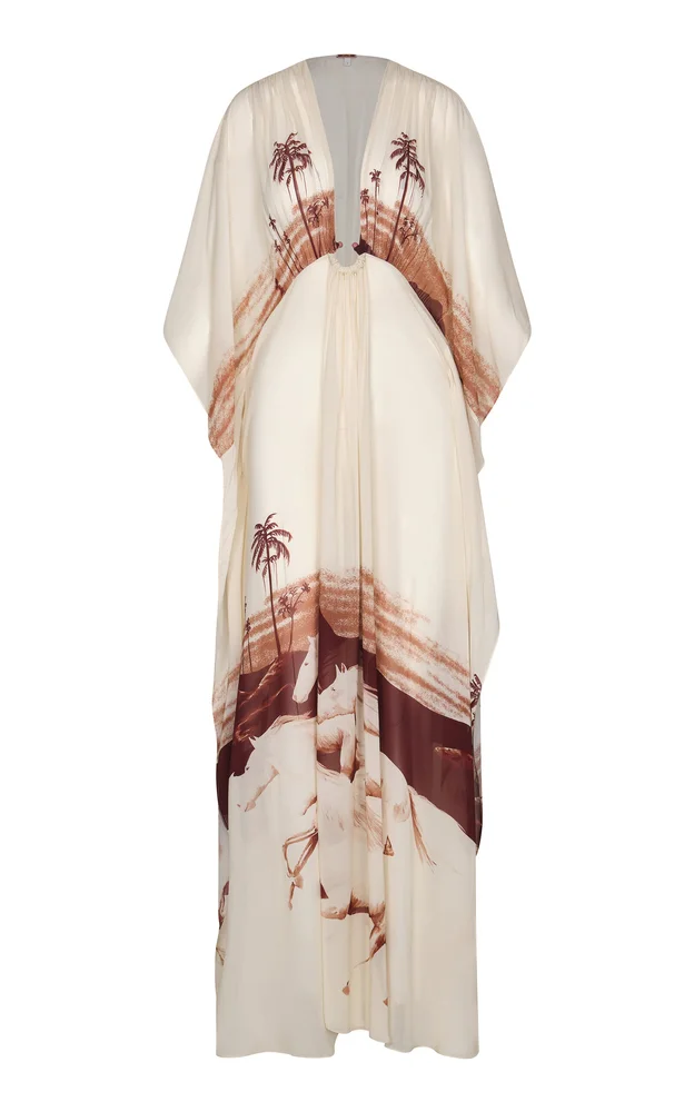 Sensory Tapestry Sheer Chiffon Maxi Dress