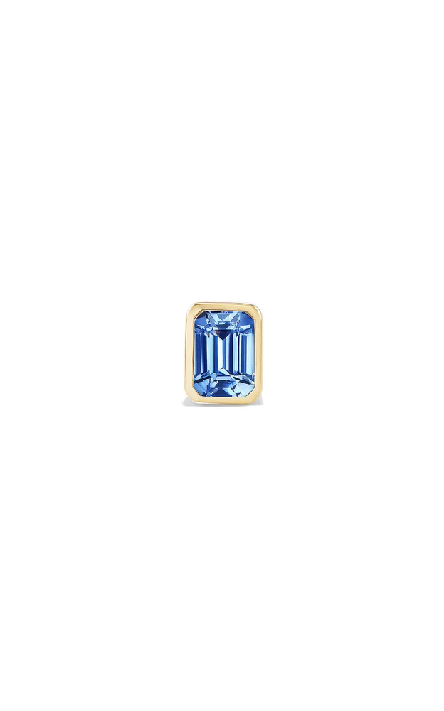 14K Yellow Gold Sapphire Single Earring