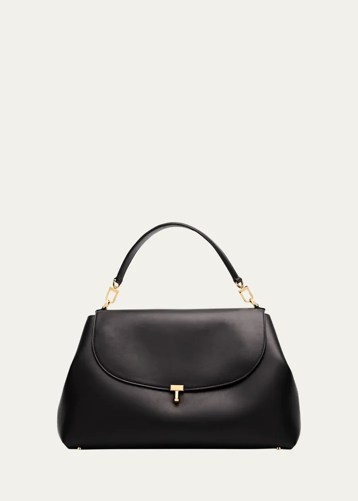 T-Lock Smooth Calf Leather Satchel Bag