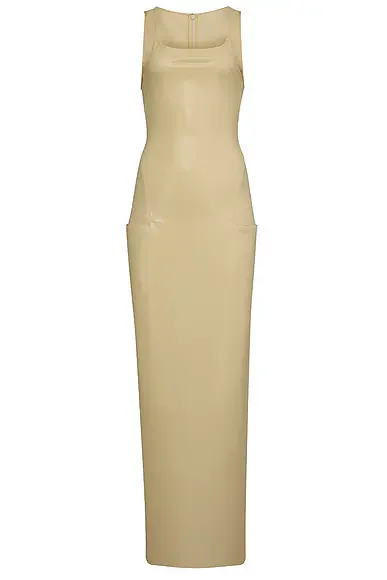 Shiny Latex Jersey Fitted Dress