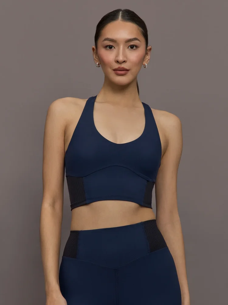 Seamed Bra in Melt - Navy/Black