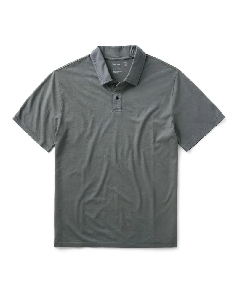 The Cotton Hemp Polo in Faded Black