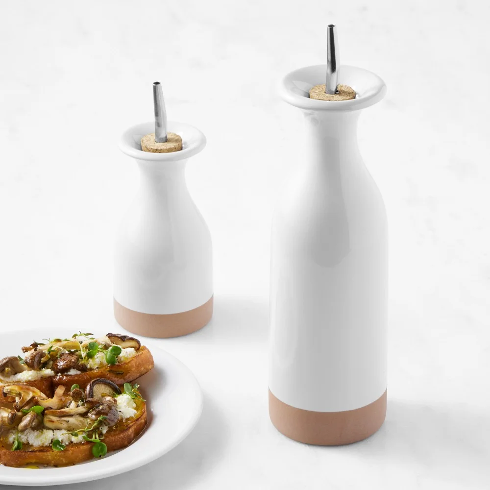 Williams Sonoma Ceramic Olive Oil Dispenser, 10-oz and 20-oz Set of 2