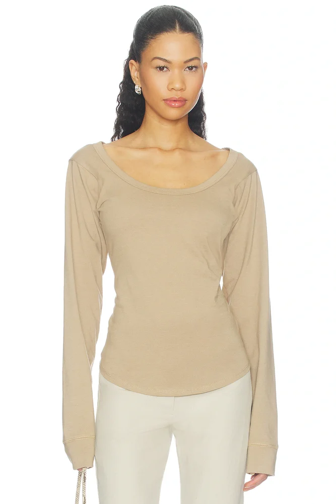Smythe Long Sleeve Scoopneck Top