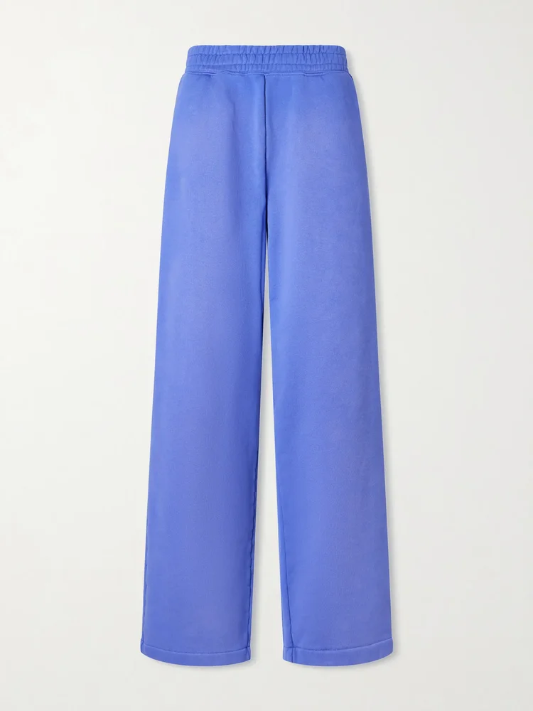 Cotton-jersey wide-leg sweatpants