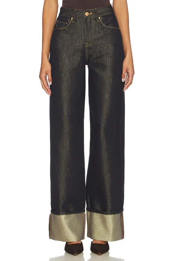 Cuffed Wide Leg Jeans