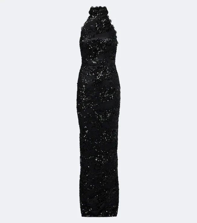 Beau sequined halterneck gown