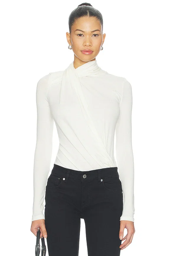 Sculptural Bodysuit in Pashmina