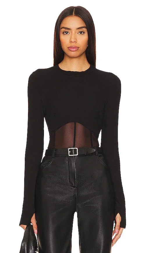 Danton Rib Mesh Corset Top Michael Lauren