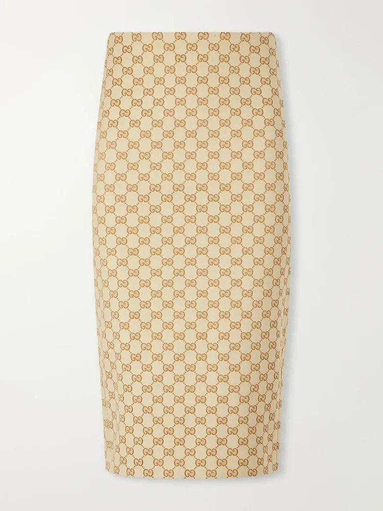 gg supreme canvas jacquard midi skirt