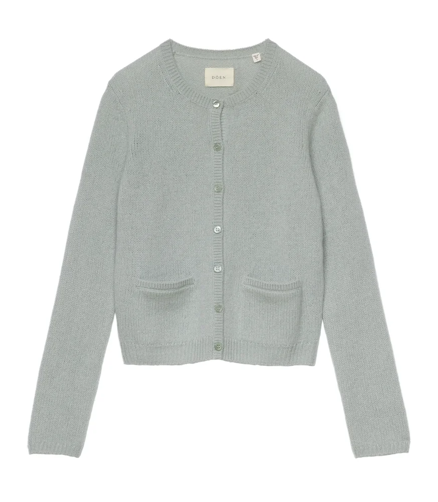 Thea Cashmere Cardigan -- Eucalyptus