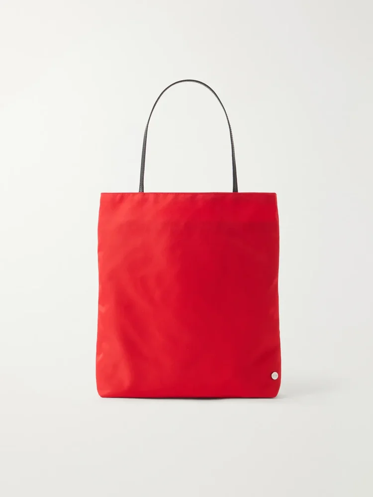 Thea leather-trimmed shell tote