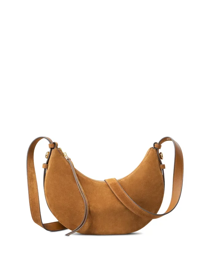 Romy Suede Half Moon Shoulder Bag