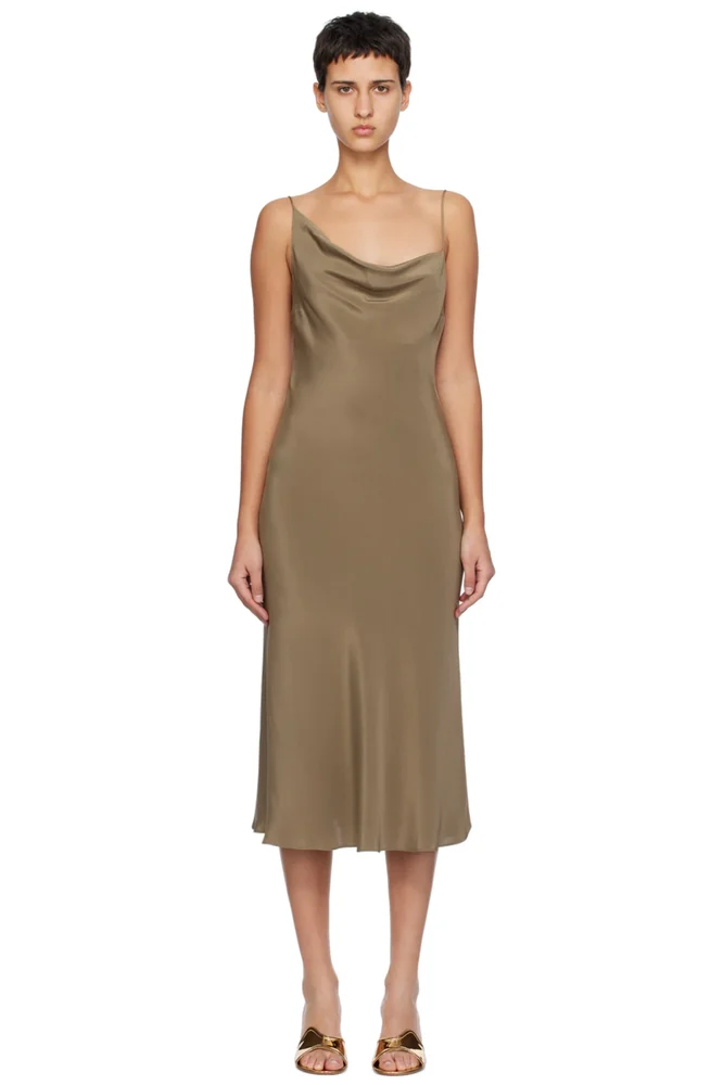 Khaki Carrie Midi Dress