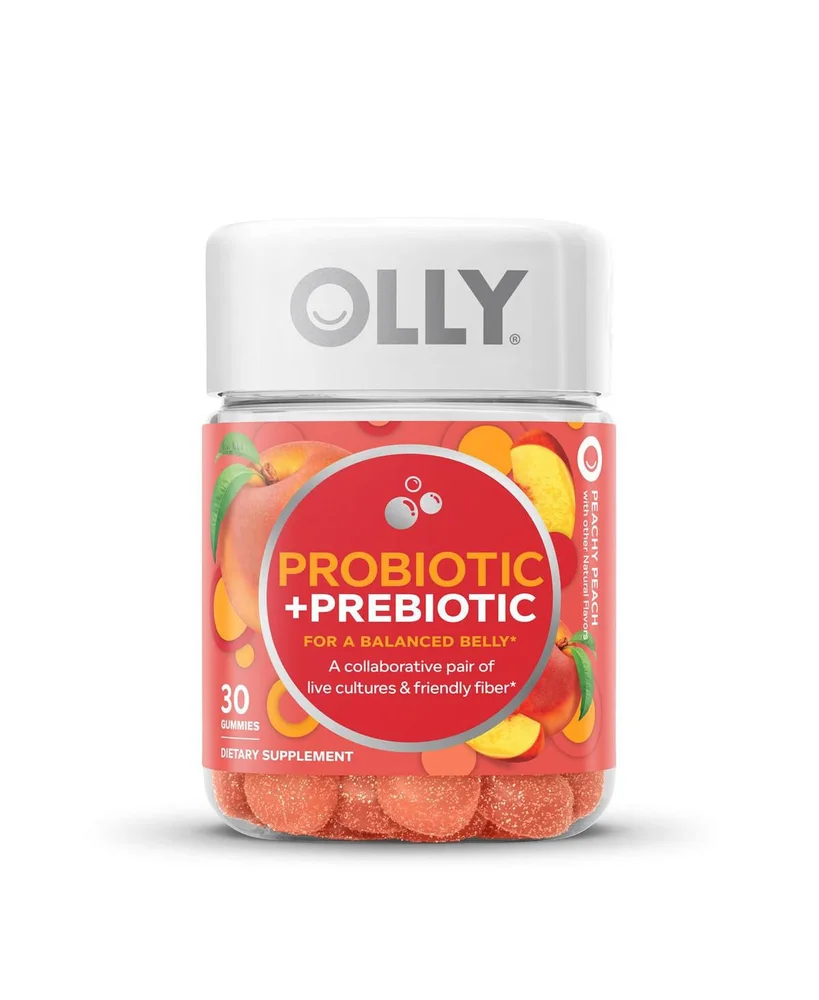 Probiotic + Prebiotic Gummies, Peach, 30 Count