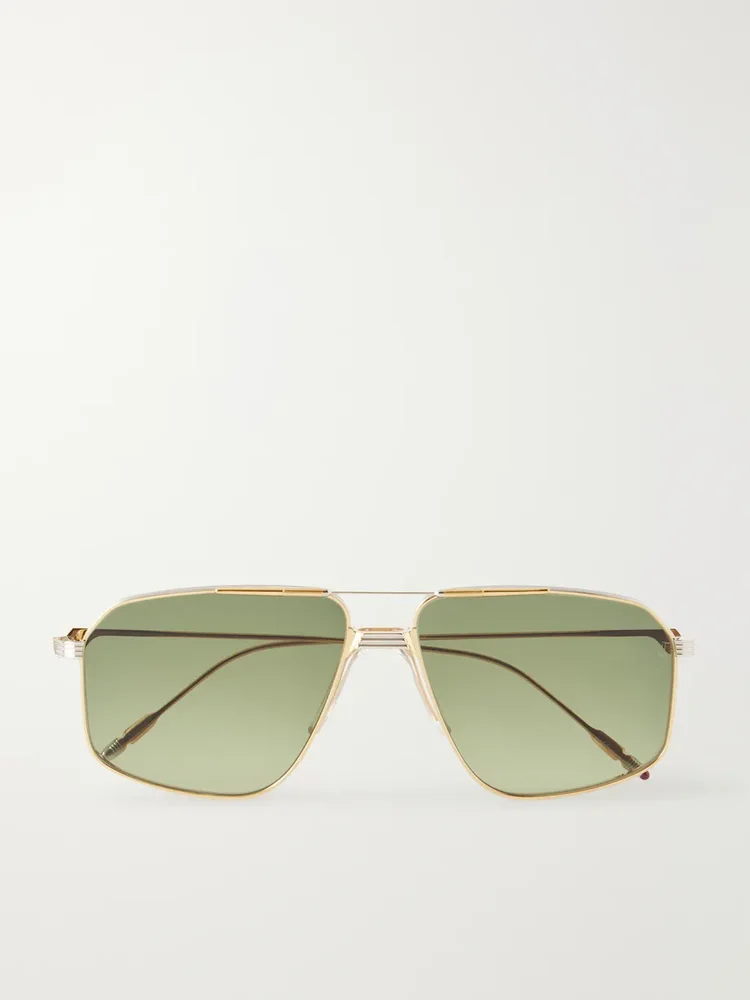 Jagger aviator-style gold-tone sunglasses