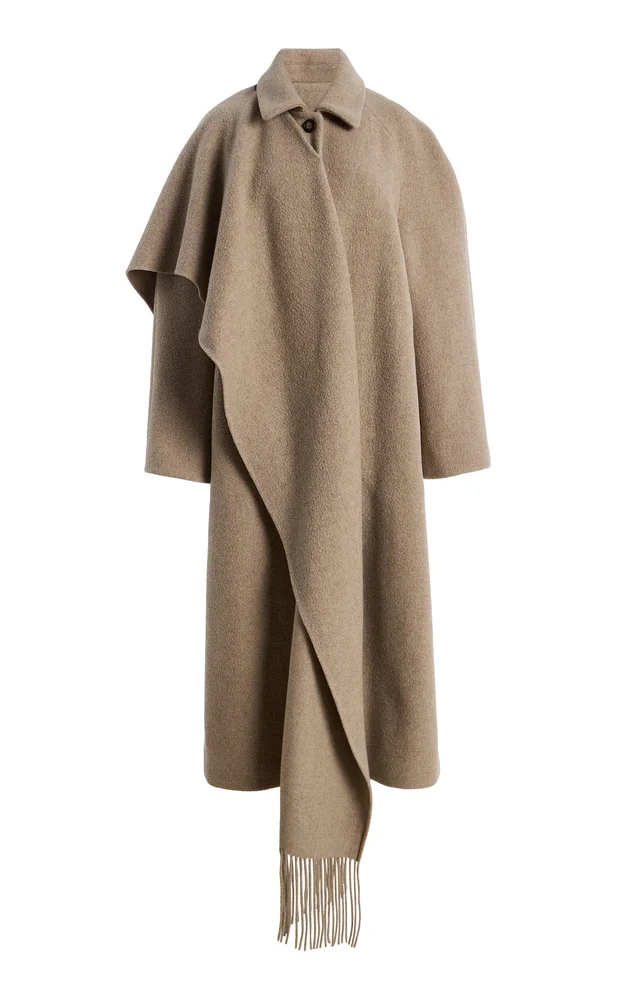 Canyon Draped Wool-Blend Coat