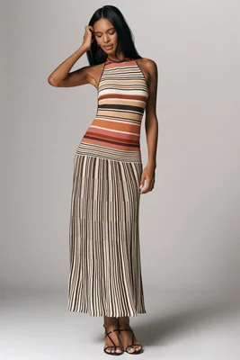 Maretta Sleeveless High-Neck Maxi Dress