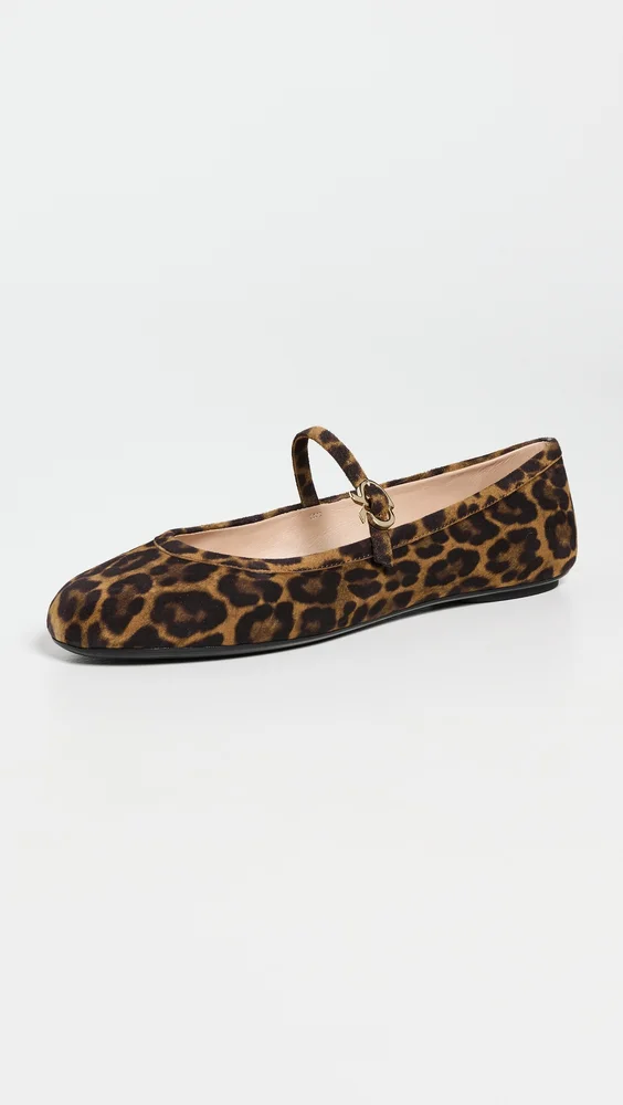 Carla Camoscio Leopard Print Flats