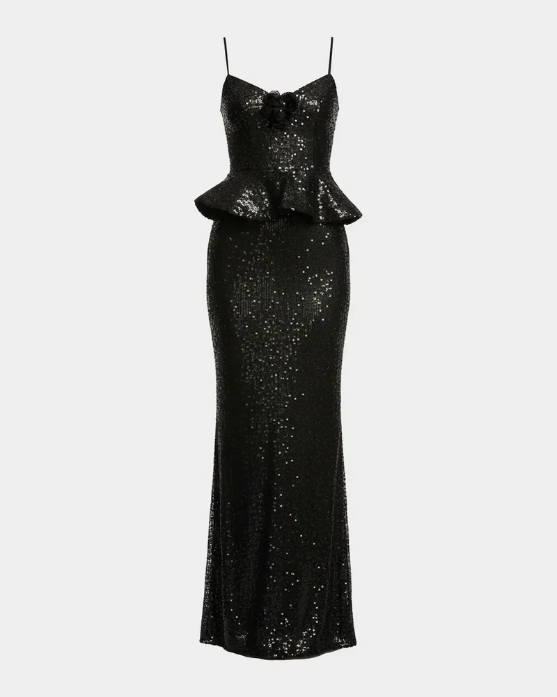 Akiah Sequin Peplum Bodycon Gown