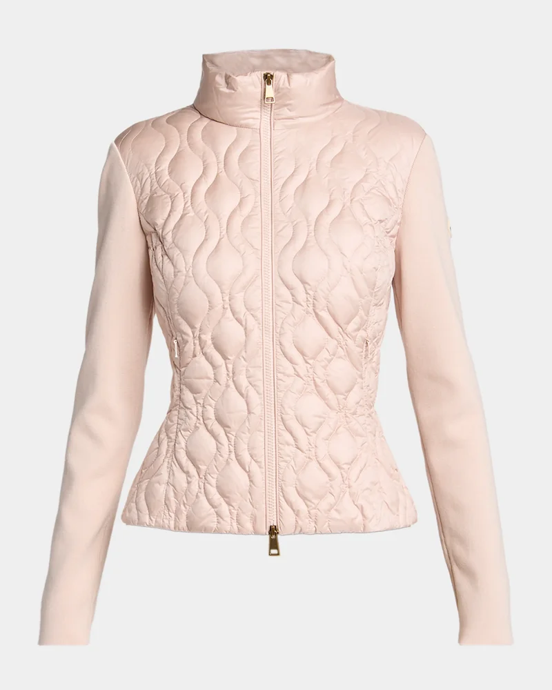 Cotton Padded Zip-Up Cardigan