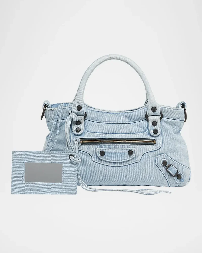 Le City Denim Top-Handle Bag