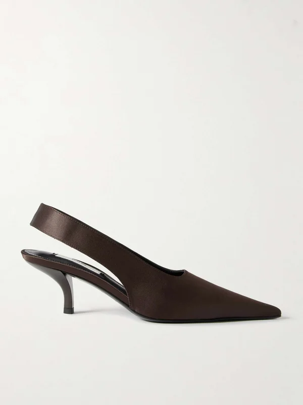 TOTEME Satin slingback pumps
