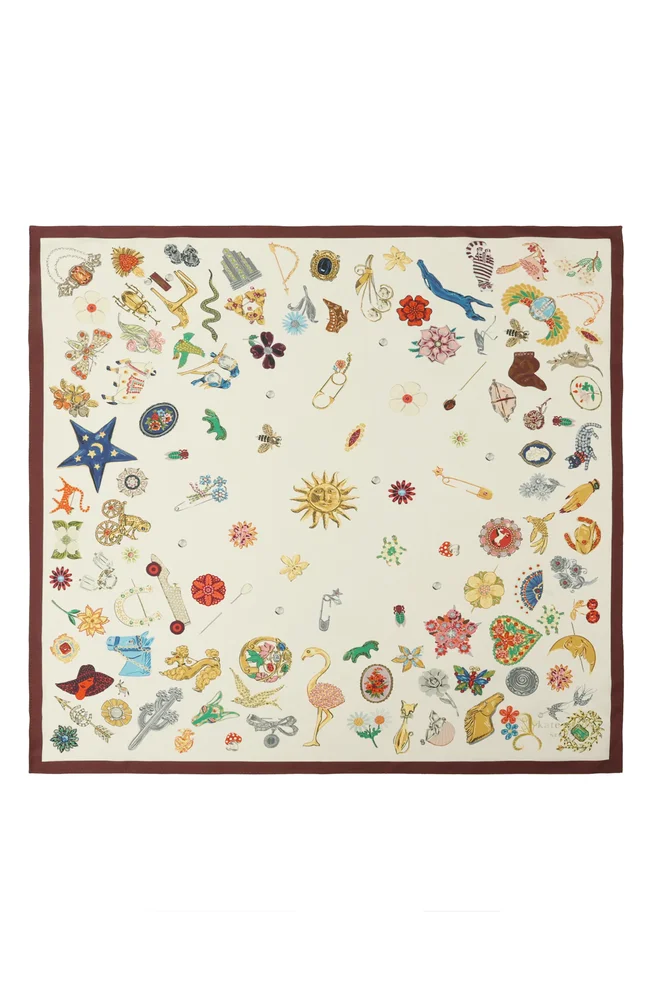 Brooch Collection Silk Bandana Scarf