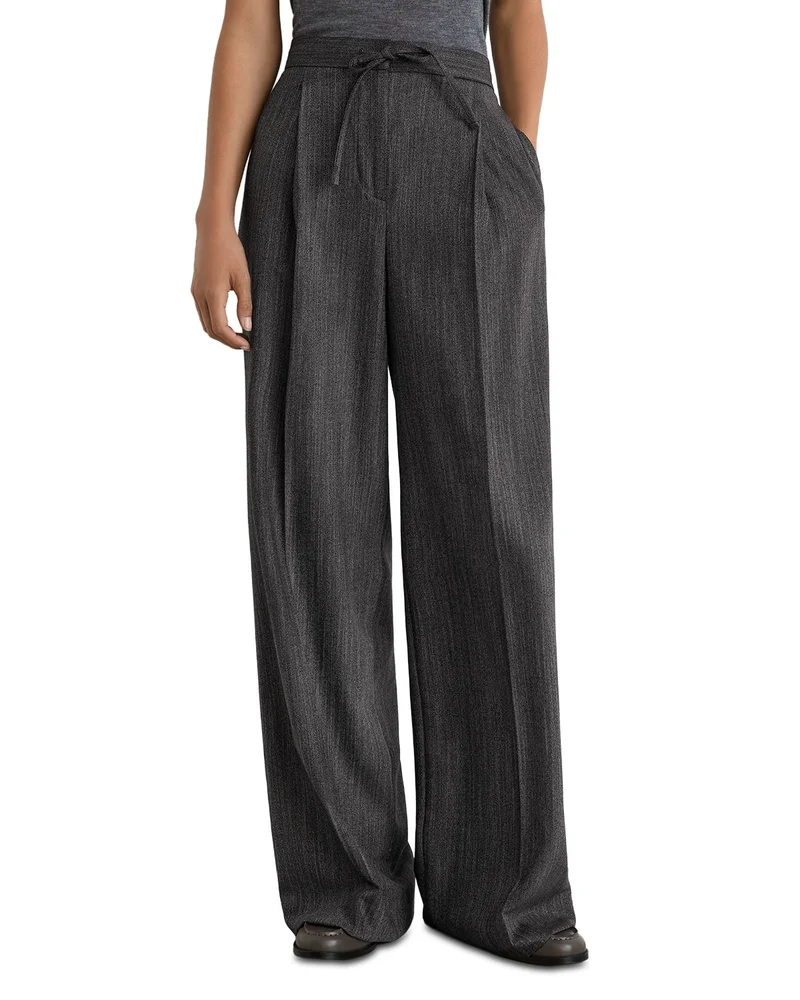 Derby Wool Blend Wide Leg Pants