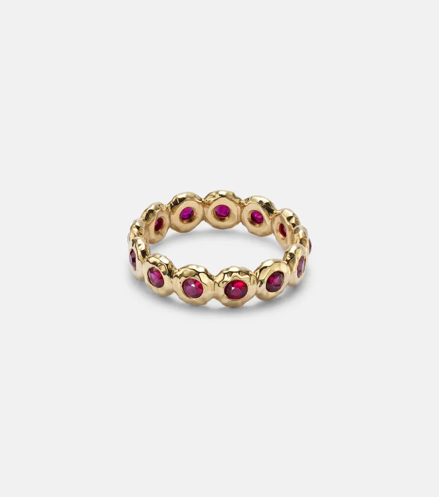 Nesting Gem 18kt gold eternity ring with rubies
