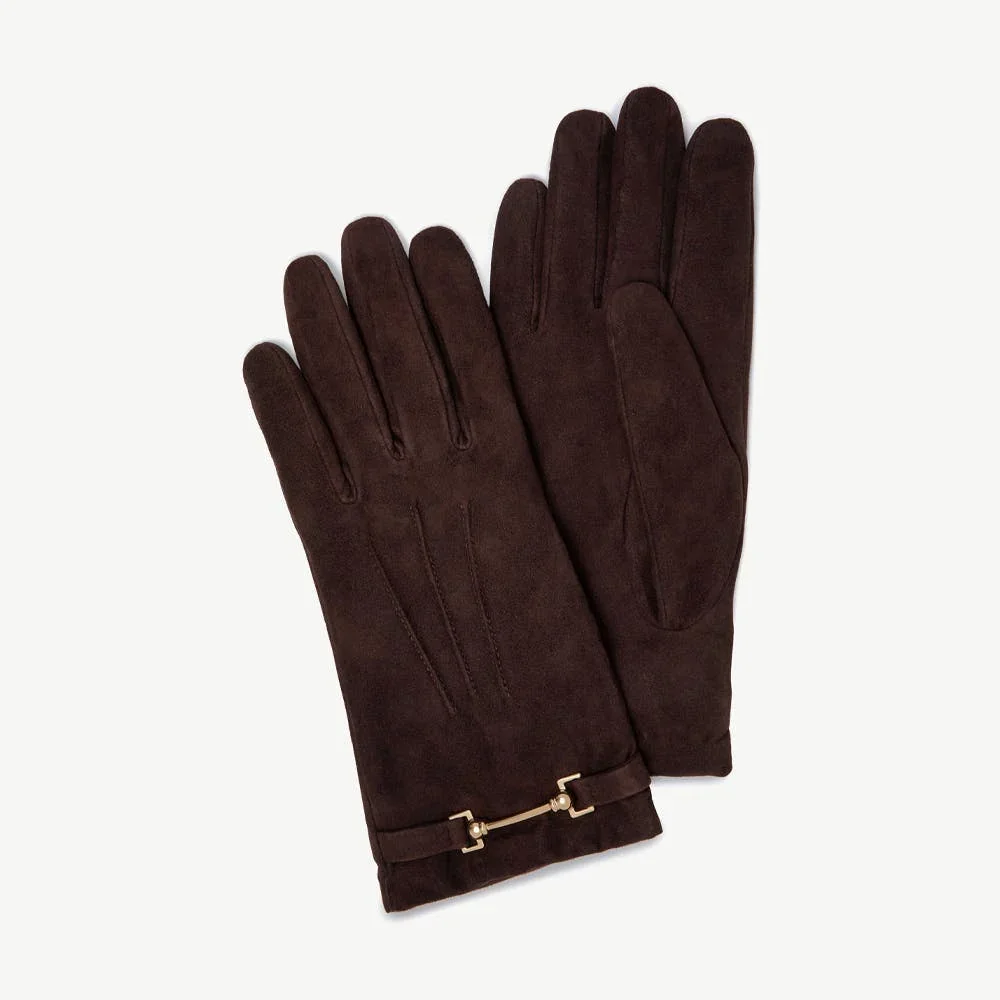 Stockbridge Suede Gloves in Chocolate