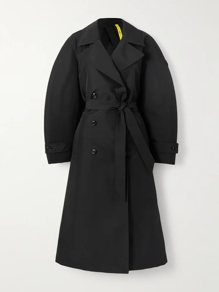 + Edward Enninful Zake belted double-breasted shell trench coat