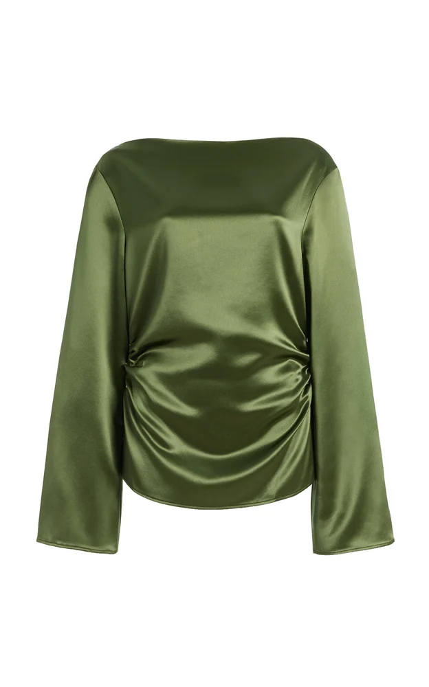 Anchored Wide Neck Satin Top