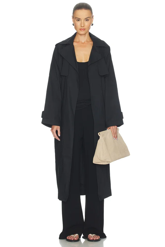 Swiss Cotton Sateen Trench Coat